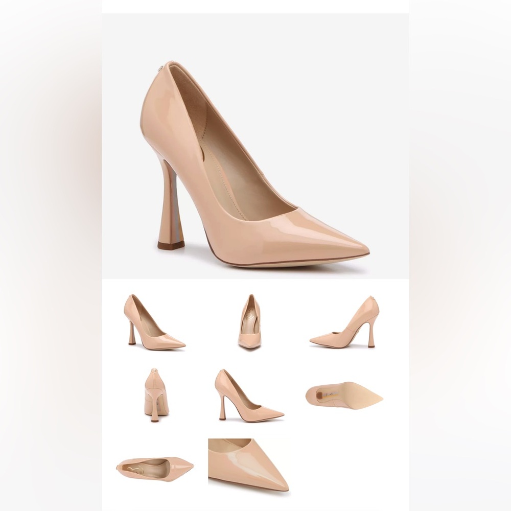 Sam Edelman Antonia Heels, Patent Leather, Nude Size 6.5 - Like New Condition!